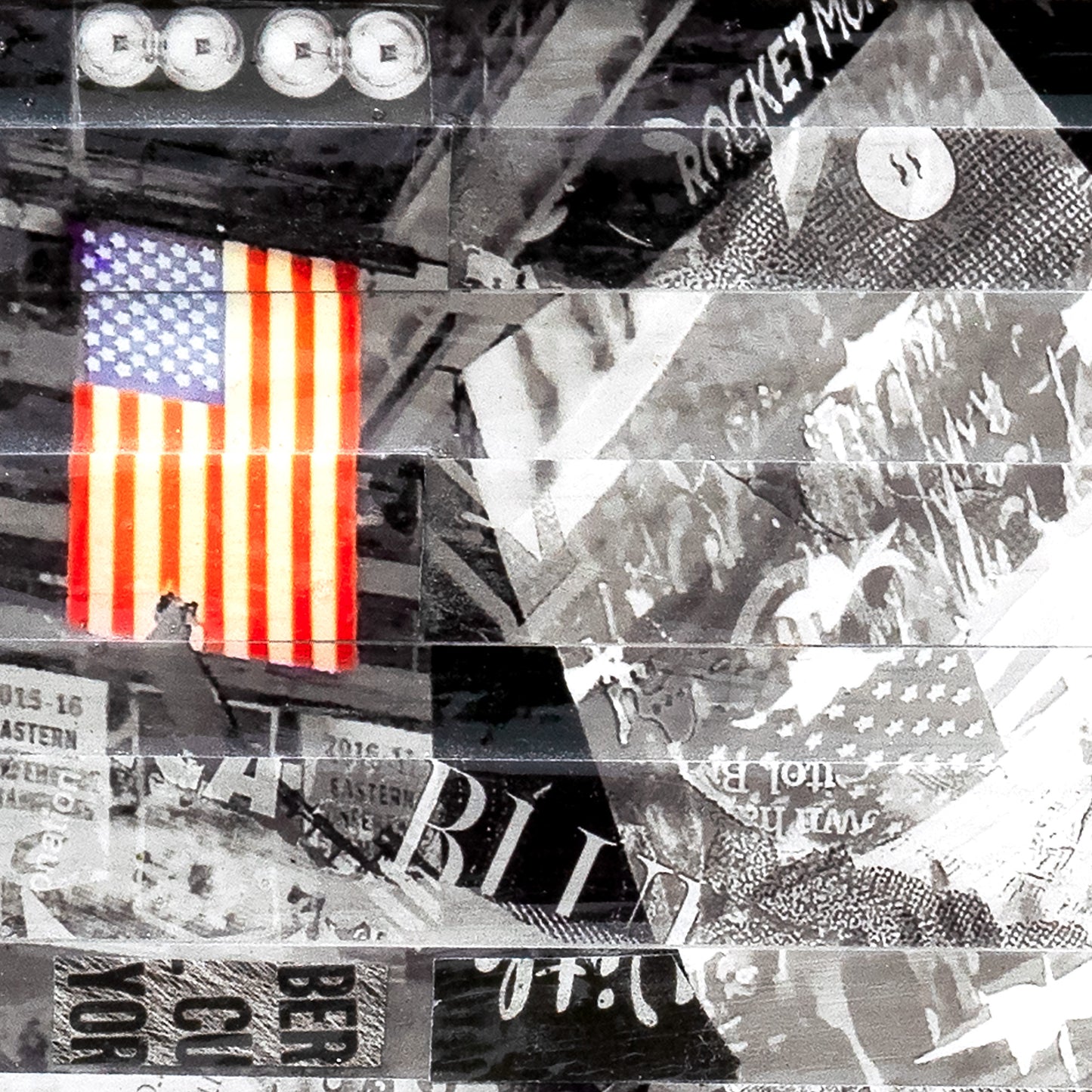 Cavs Basketball National Anthem Mixed Media Collage