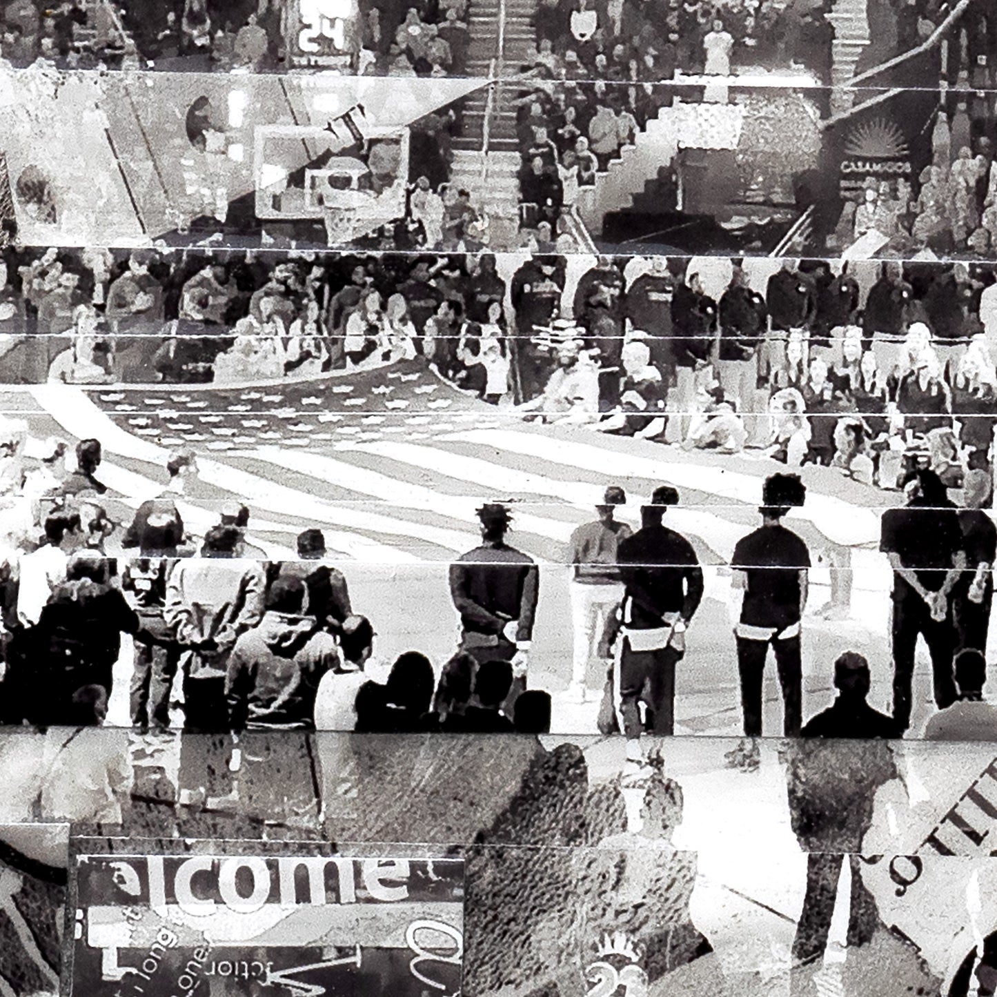 Cavs Basketball National Anthem Mixed Media Collage