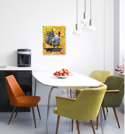 Kitchen art of rooster