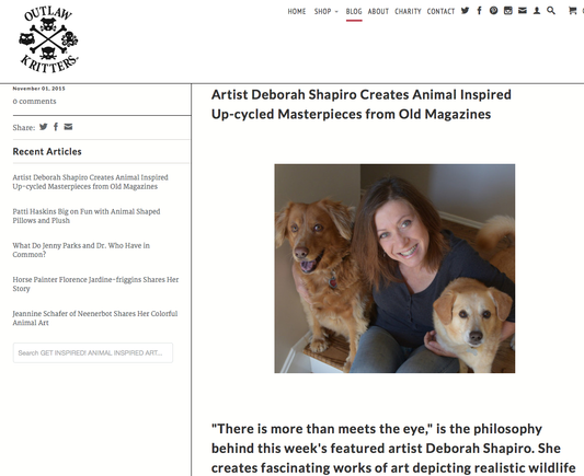 Animal Inspired Collage Artwork featured on Outlaw Kritters!