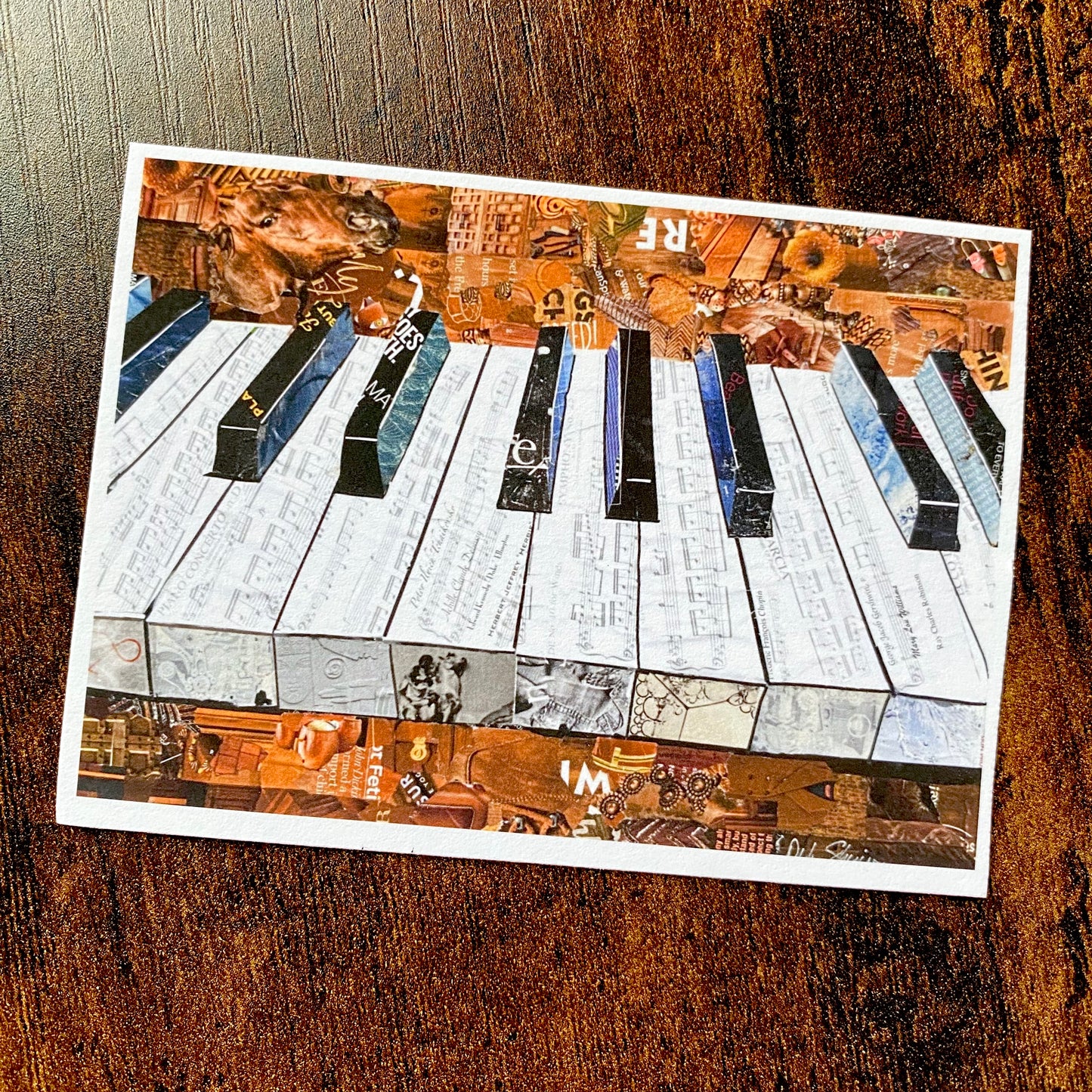 ACEO Piano Collage Giclee Print Collectible Miniature Art Card