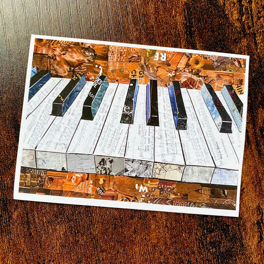 ACEO Piano Collage Giclee Print Collectible Miniature Art Card