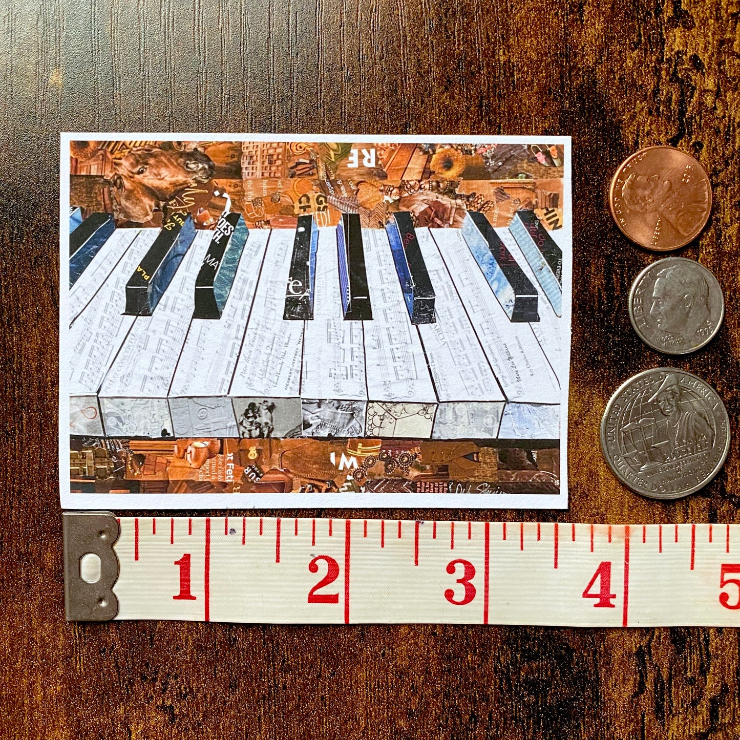 ACEO Piano Collage Giclee Print Collectible Miniature Art Card