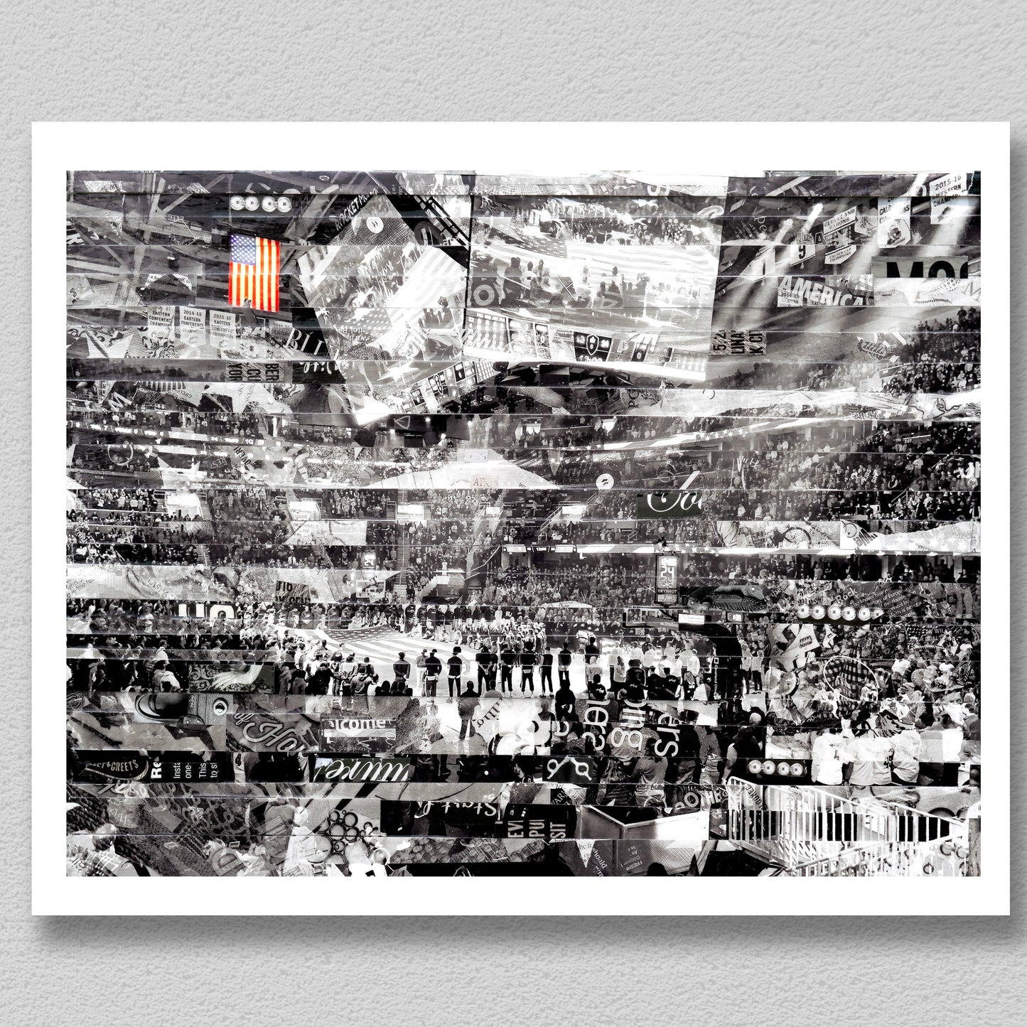 Cavs Basketball National Anthem Mixed Media Collage