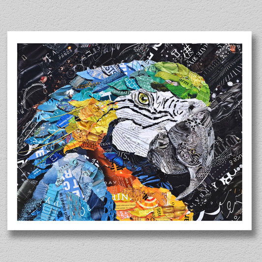 Parrot Head Collage Art