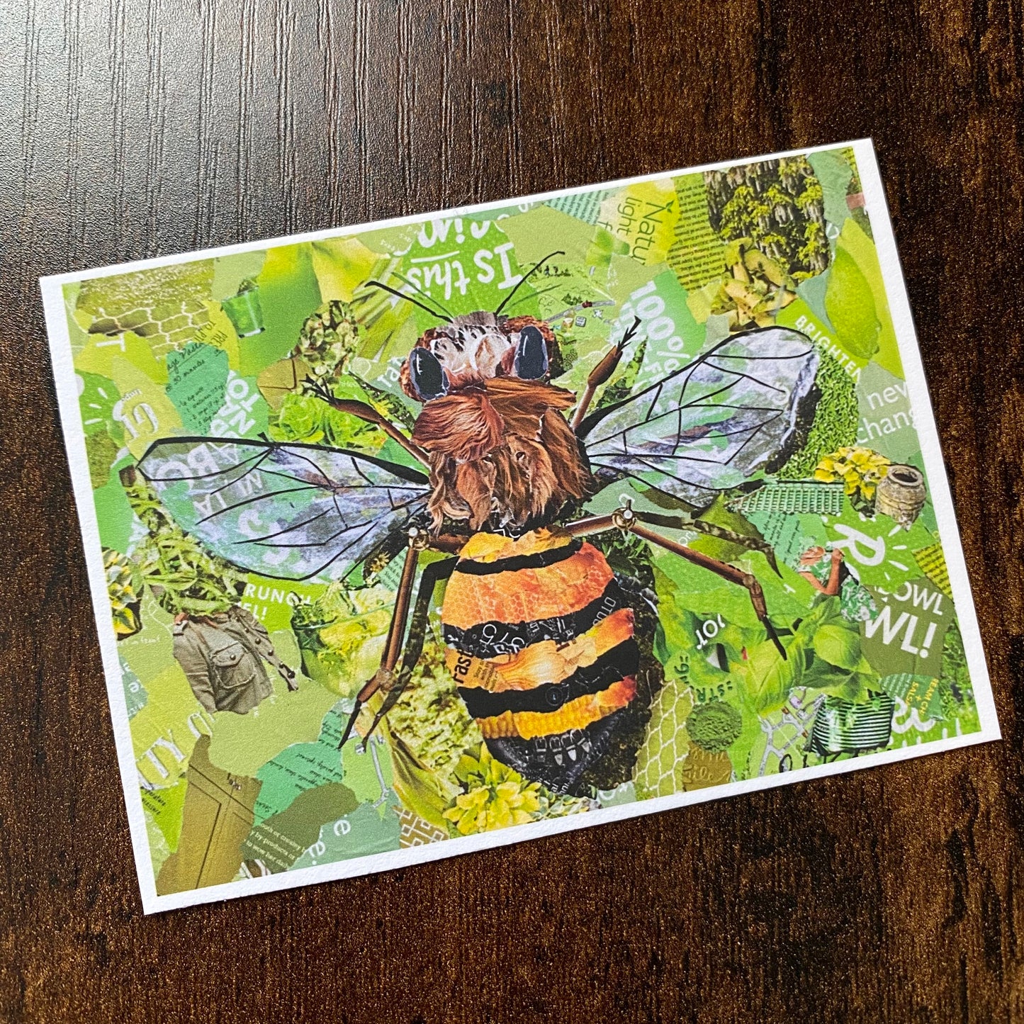 ACEO Honey Bee Collage Giclee Print Collectible Miniature Art Card Gift