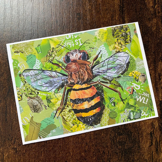 ACEO Honey Bee Collage Giclee Print Collectible Miniature Art Card Gift