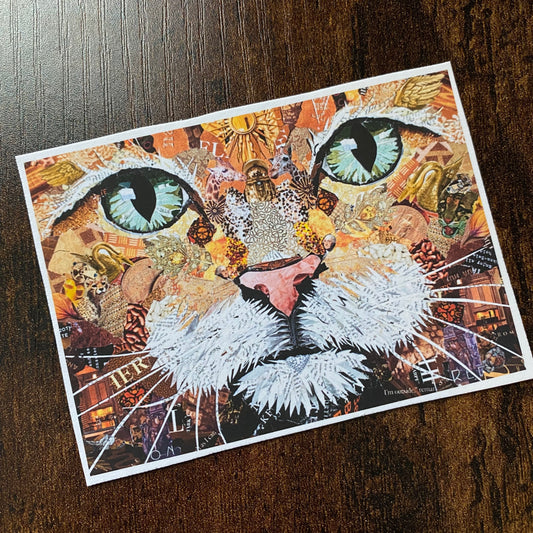ACEO Orange Tabby Cat Giclee Print Collectible Miniature Art Card Gift