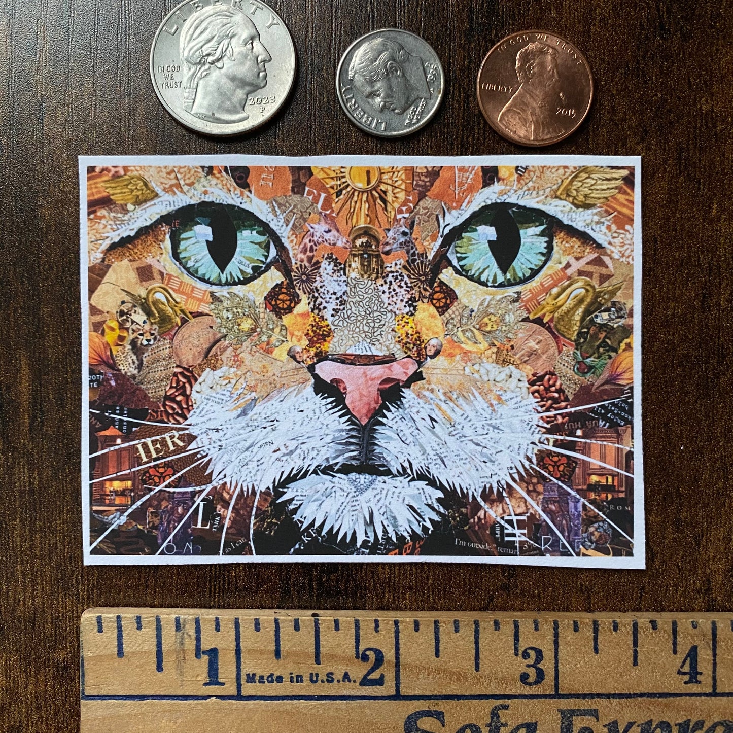 ACEO Orange Tabby Cat Giclee Print Collectible Miniature Art Card Gift
