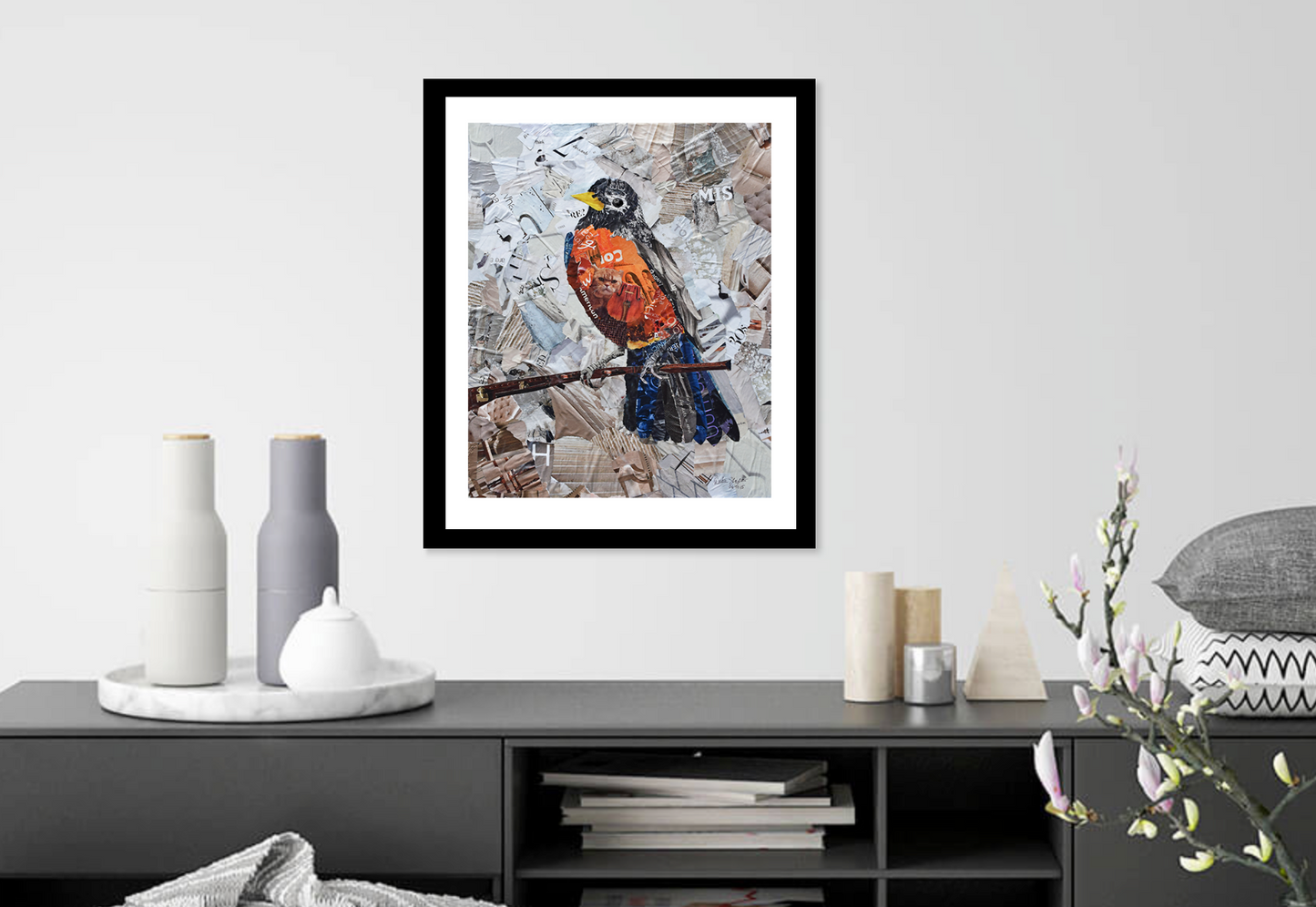 Bird art of a robin